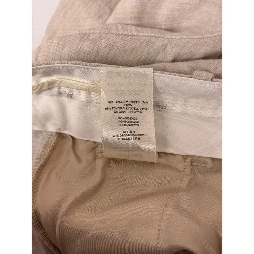 Aritzia The Effortless Pants 6 Womens Linen Wilfred Pleated Trouser